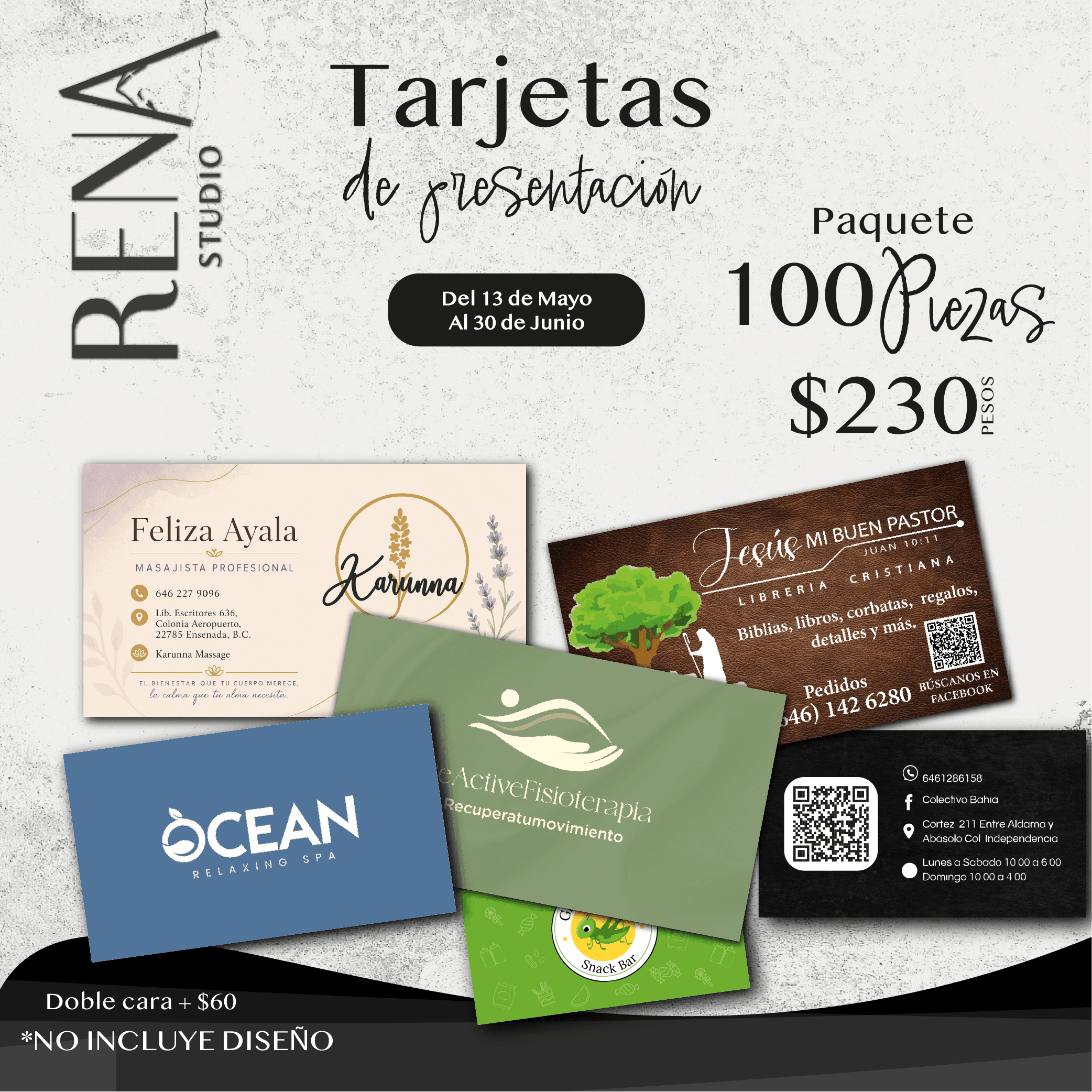 Tarjetas de presentación 1 cara